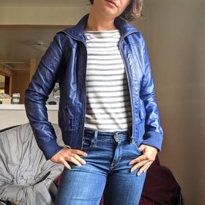Blue women's bomber jacket